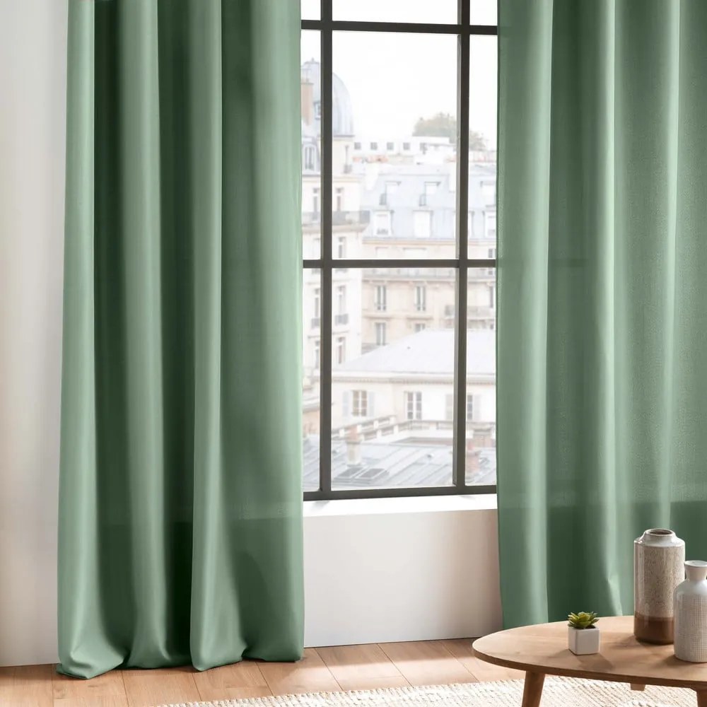 Draperie verde 140x260 cm Essentiel – douceur d'intérieur