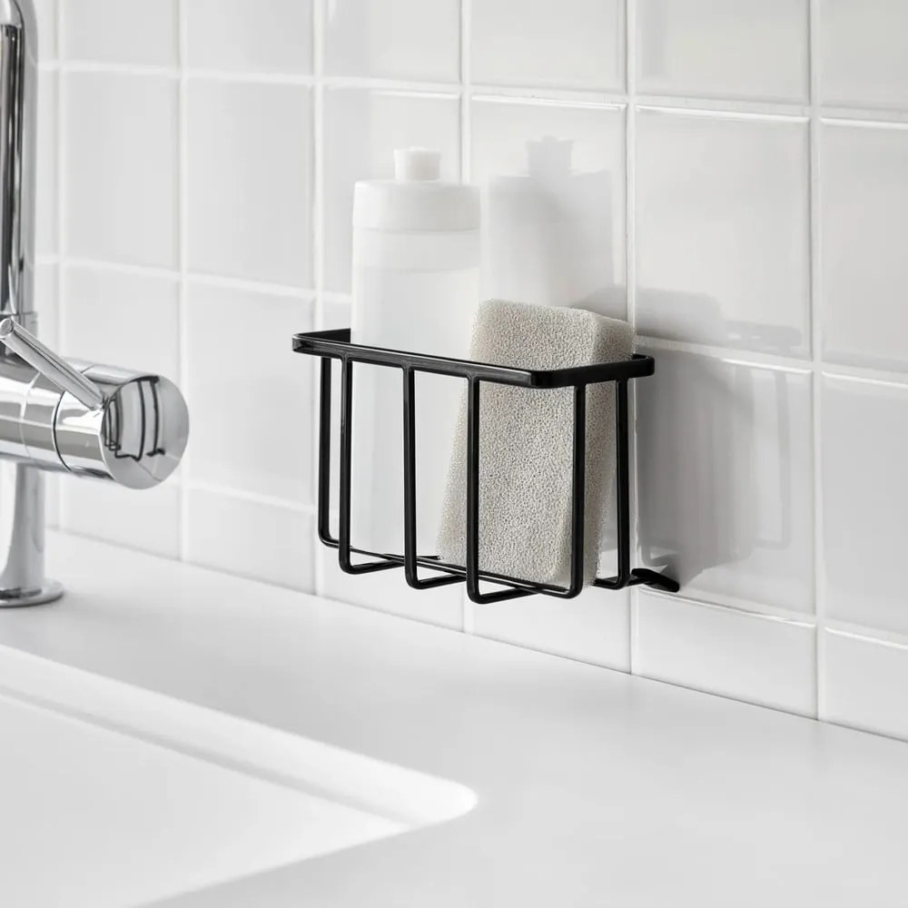 Suport pentru accesorii de spălat negru autoadeziv din metal Film Hook – YAMAZAKI