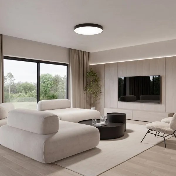 Plafonieră CLEO 5xE27/24W/230V d. 60 cm neagră