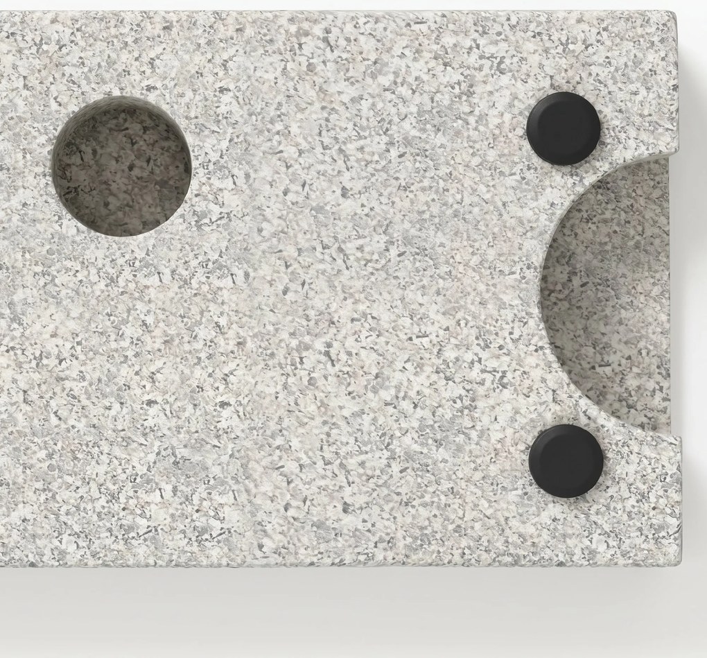 Outsunny Baza Umbrelă Gradină 25kg Granit Oțel Inoxidabil pentru Stâlpi Ø32-48mm | Aosom Romania