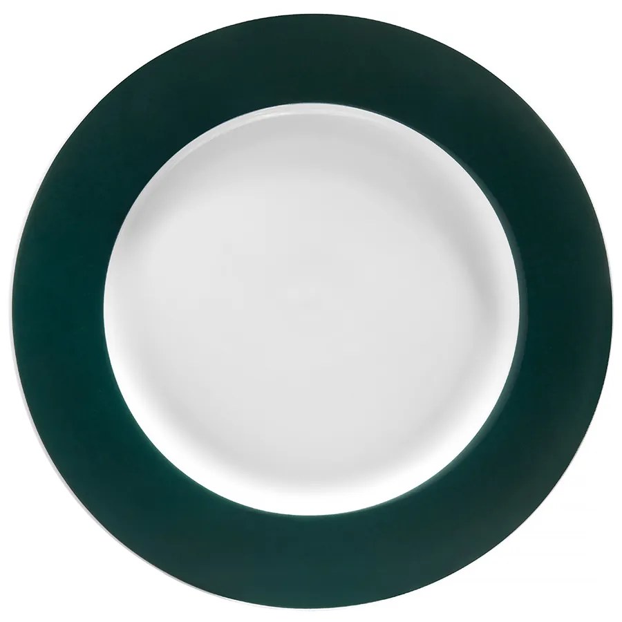 Farfurie portelan, desert, verde/alb, 19 cm, aura g