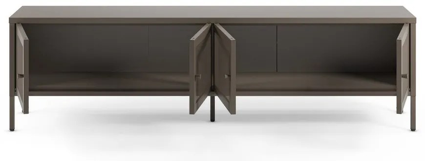 Comodă TV gri din metal 160x50x35 cm Fayna – Marckeric