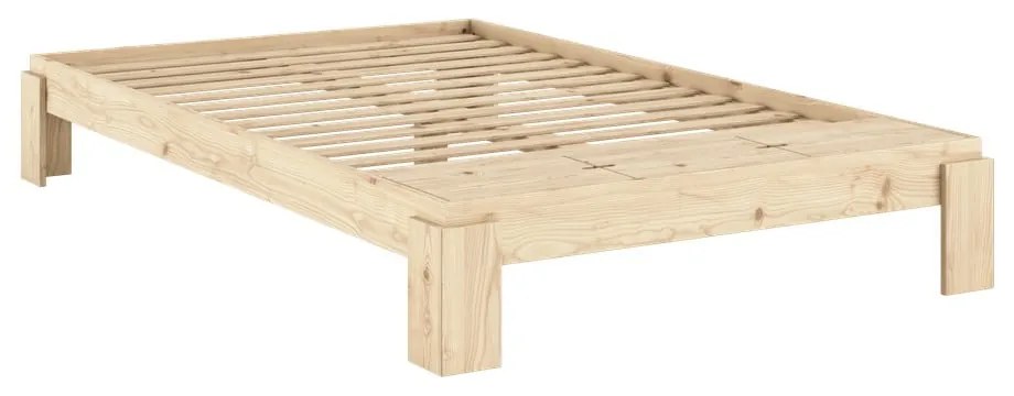 Pat matrimonial în culoare naturală din lemn de pin cu somieră 140x200 cm Layers – Karup Design