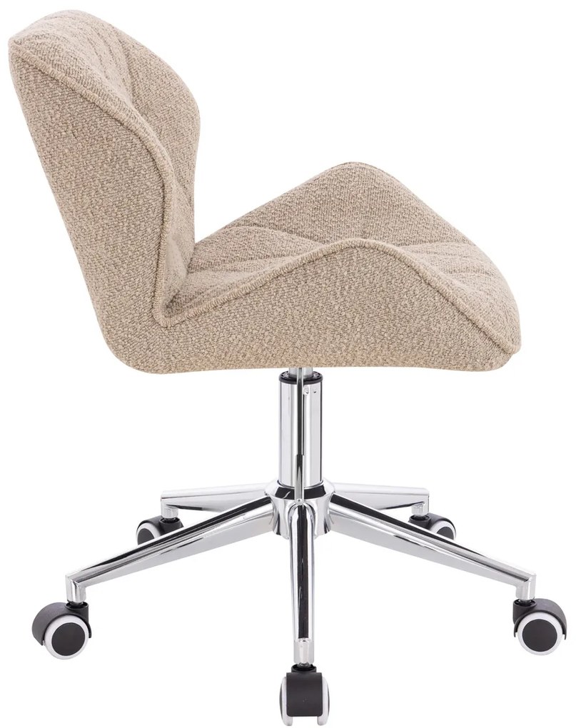 HR111K Scaun Latte Boucle cu Bază Cromata