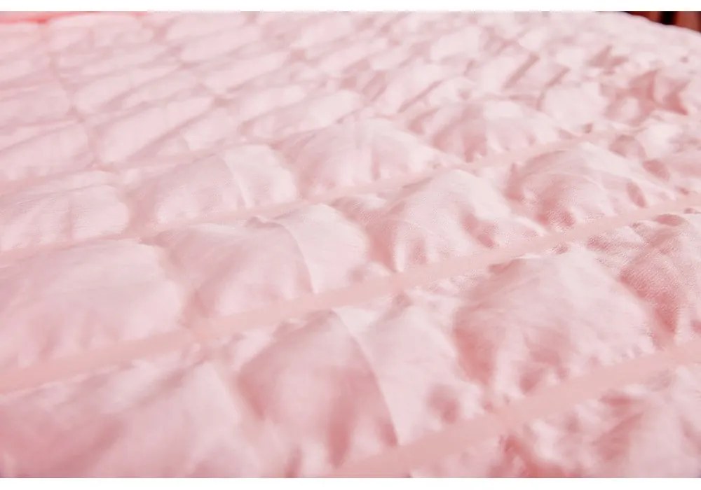 Lenjerie de pat roz din țesătură crep pentru pat de o persoană 140x200 cm Naomi – My House