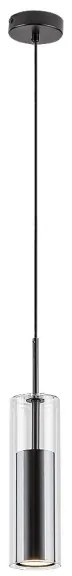 Lustră pe cablu KALEVI 1xGU10/50W/230V transparent/negru Rabalux 72047
