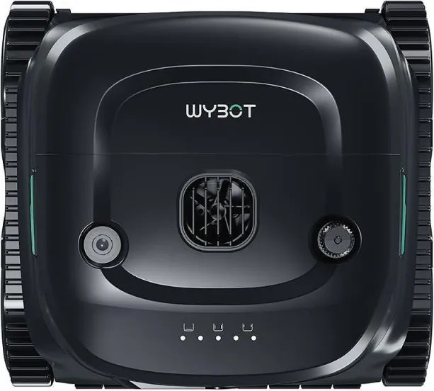 Robot fara fir pentru piscine Wybot C2 Pro Vision, 65 W, 180 min, 200 m², Camera AI, Filtrare dubla, Functii autonome, Negru