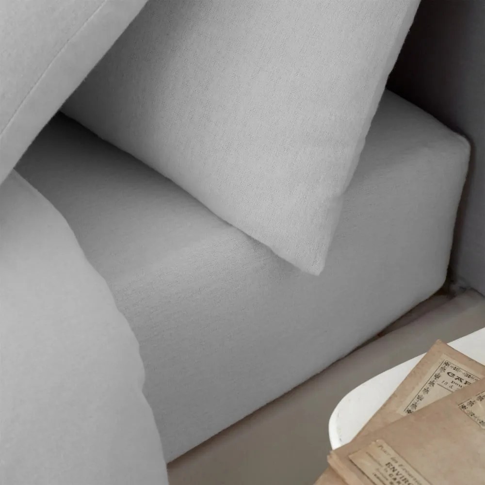 Cearceaf gri din bumbac 90x190 cm – Catherine Lansfield