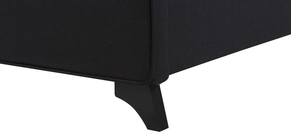 Pat matrimonial 140 cm AMBRE (cu somieră) (negru). Promo -40%. 1007087