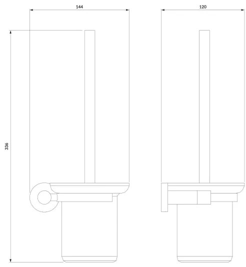 Perie de toaletă de perete OMNIRES MP60620CR MODERN PROJECT crom lucios