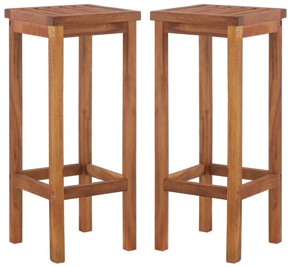 Scaune de bar, 2 buc., lemn masiv de acacia
