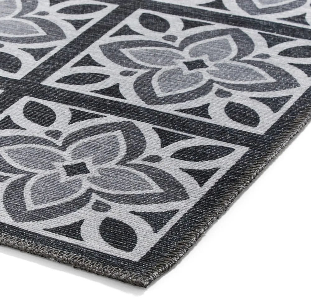 Covor tip traversă gri închis lavabil 76x230 cm Victoria Grey – Think Rugs