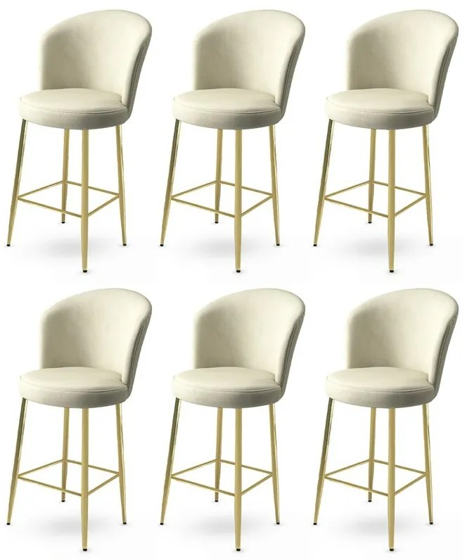 Set de scaune de bar Fora Cream and Gold, 6 buc., 6 buc.