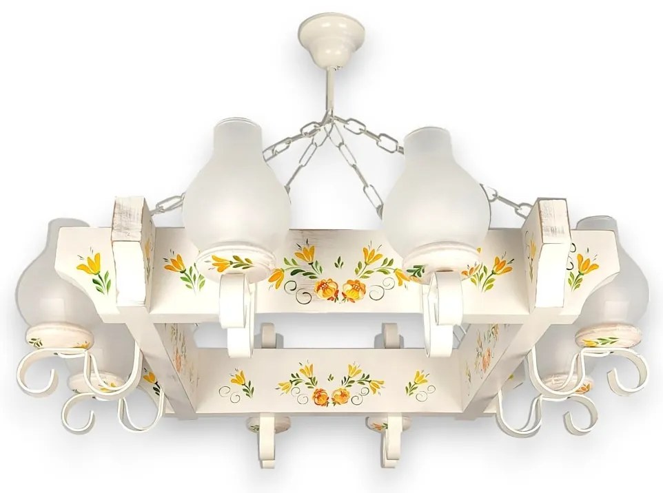 Candelabru fabricat manual din lemn pictat Queen 8L