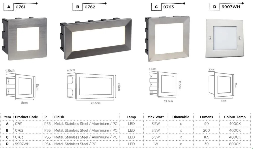 Spot LED incastrabil de exterior ambiental IP65 Ankle 0761 SRT