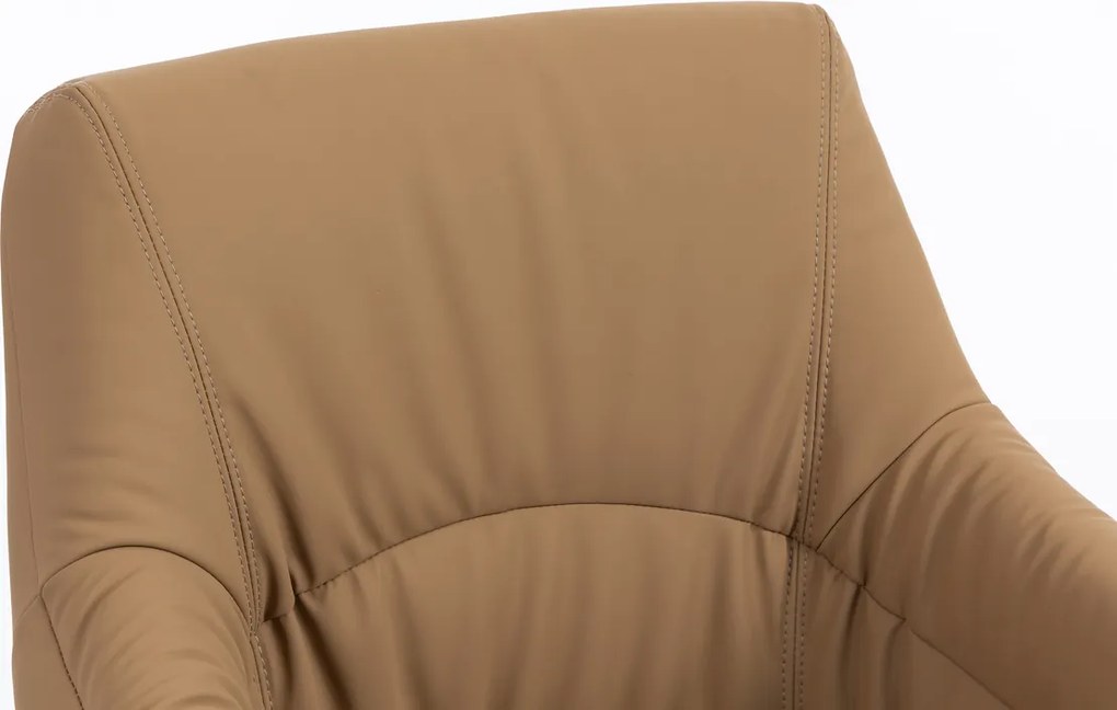 HR840N Scaun Caramel Piele Ecologica Premium Soft cu Bază Neagră