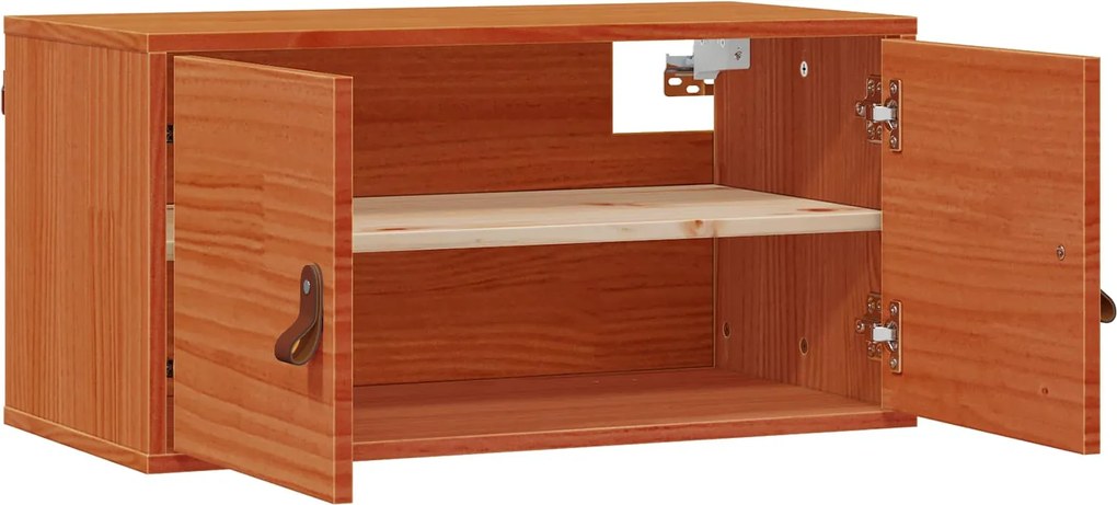 vidaXL Dulap de perete Maroniu cerat 80 x 30 x 30 cm Lemn de pin masiv