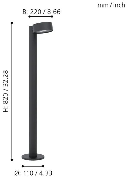 Eglo 98739 - Lampă LED pentru exterior PALOSCO LED/6W/230V IP44