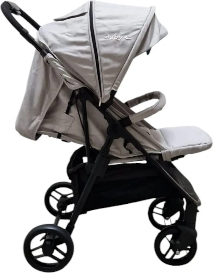 Carucior nou nascuti 2 in 1 BABY CARE™ PRO YK78, Pozitie somn, Spatar reglabil in 7 trepte, Frana picior, Pliabil, Gri