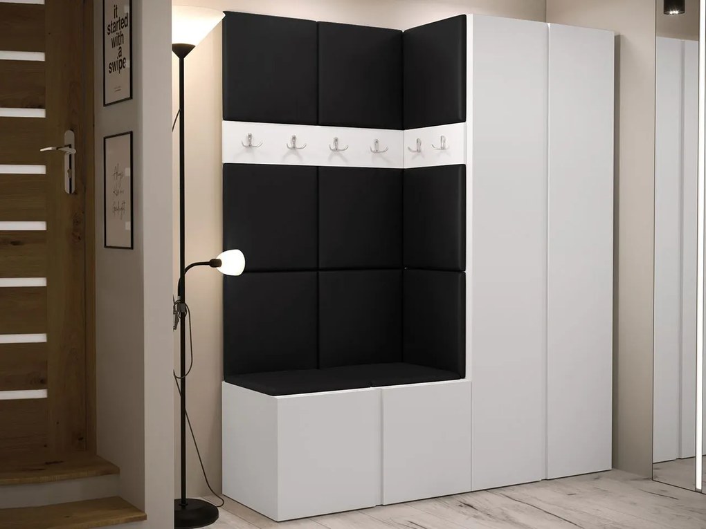 Mobilier Hol Timothy III (Alb + piele ecologică Soft 011). 1059889