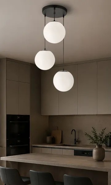 BRILAGI - Lampă suspendată pe cablu POLOS 3xE27/40W/230V Ø 42 cm negru