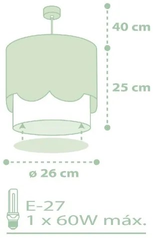 Lustră pentru copii SWEET LOVE 1xE27/60W/230V verde Dalber 61712H