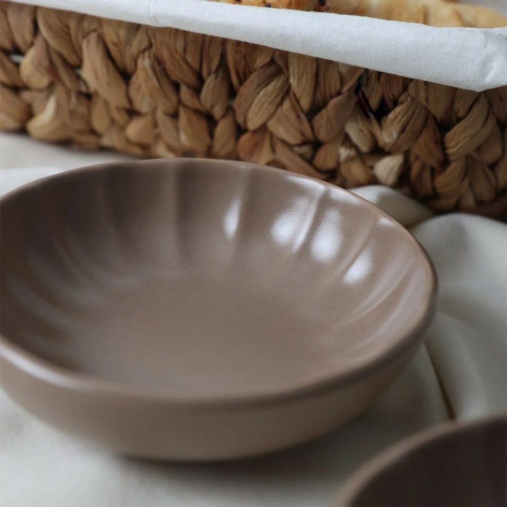 Set de 6 boluri din ceramică Laguna 12 cm, maro