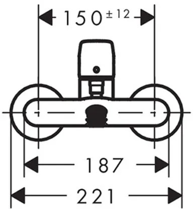 Baterie cada-dus, Hansgrohe, Logis, crom