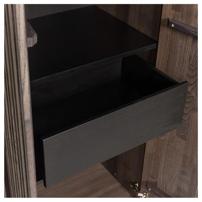 Șifonier maro cu aspect de lemn de frasin 60x210x42 cm Gravure – WOOOD