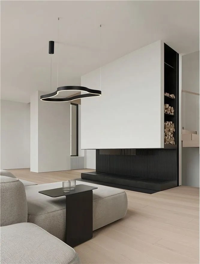 Lustra LED suspendata design modern DUSSA negru, 120x66cm