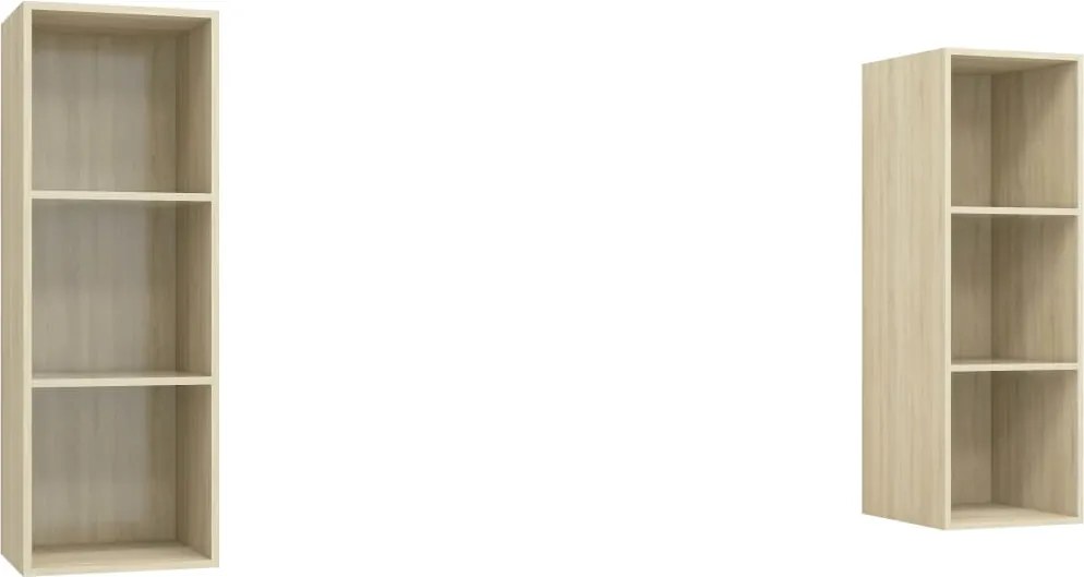 vidaXL Dulapuri TV suspendate, 2 buc, stejar sonoma, lemn prelucrat