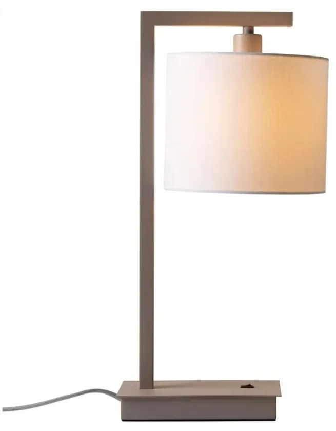 Veioza metal sand si abajur alb Boston