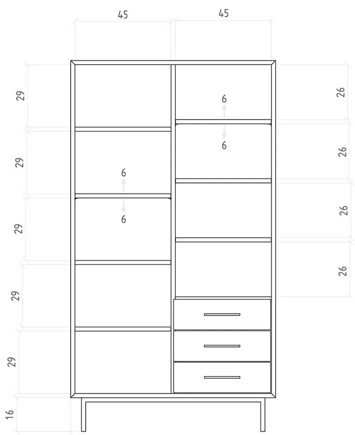 Șifonier din lemn din lemn de stejar 97x176 cm Abies – The Beds