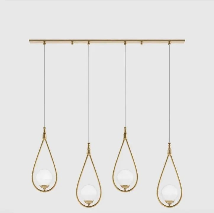 Lustra din alama cu 4 pendule in forma de lacrima Iside