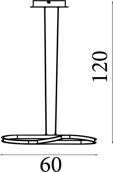 Lustră suspendată LED dimmabilă DOODLE, 40W/230V, finisaj alamă - Searchlight 66110CP