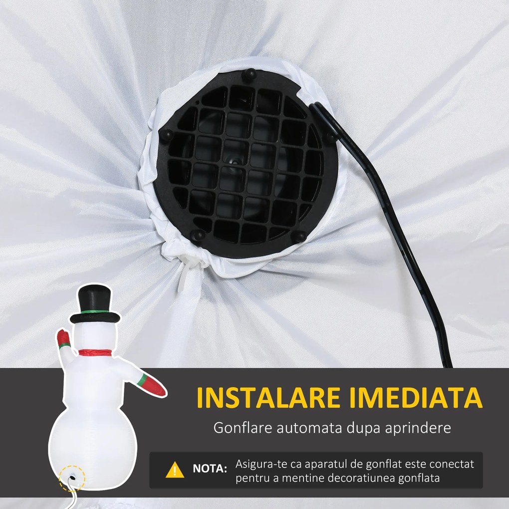 Om de zapada gonflabil cu lumini LED, decoratiuni de Craciun pentru interior si exterior 159x95x243cm Outsunny | Aosom RO