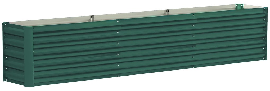 Outsunny Pat Ridicat pentru Grădină Exterioară cu Fund Deschis și Margini Rotunjite, 240x40x45 cm, Verde | Aosom Romania