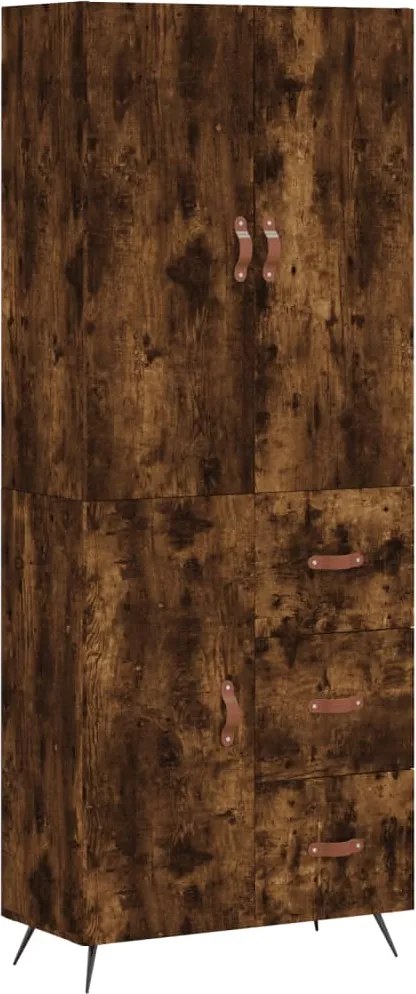 vidaXL Dulap înalt, stejar fumuriu, 69,5x34x180, lemn compozit