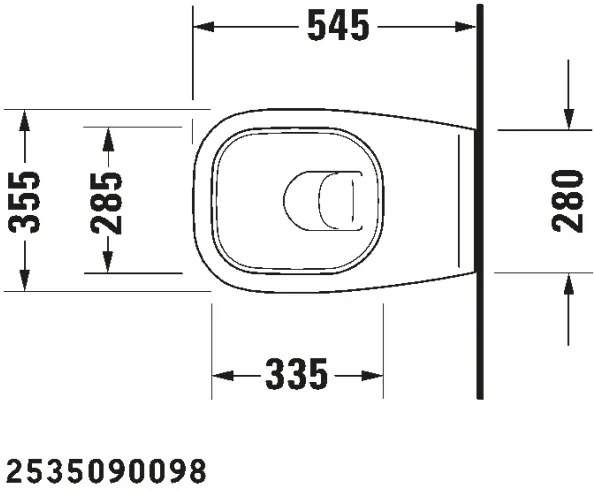 Duravit 45351900A1 - Vas WC suspendat D-CODE cu capac, ceramică/alb lucios
