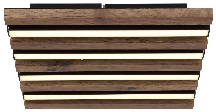 Plafoniera LED riflaj MDF cu efect de lemn HAYDEN 30x30cm