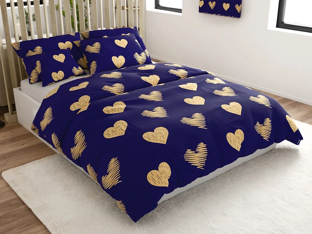 Lenjerie de pat din microfibra GOLBINO albastru inchis Dimensiune lenjerie de pat: 2 buc 70 x 90 cm | 200 x 220 cm