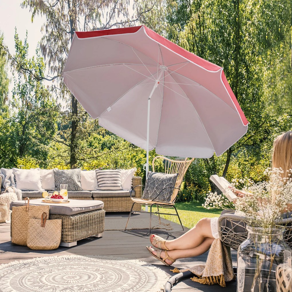 Deuba Umbrelă Crete Ø200 cm - roșu