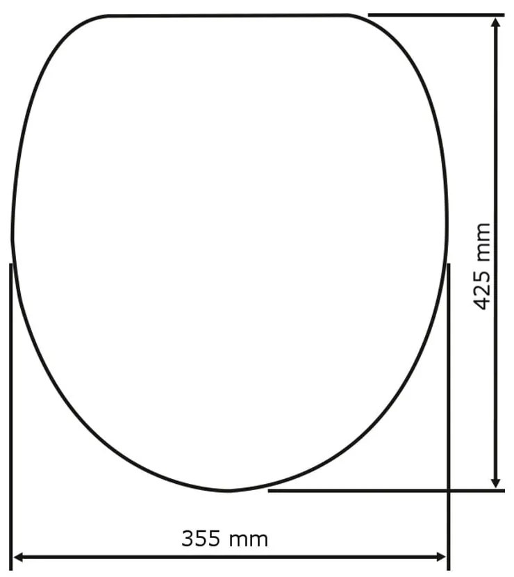 Capac WC cu închidere lentă Wenko Bellevue, 42,5 x 35,5 cm, gri închis