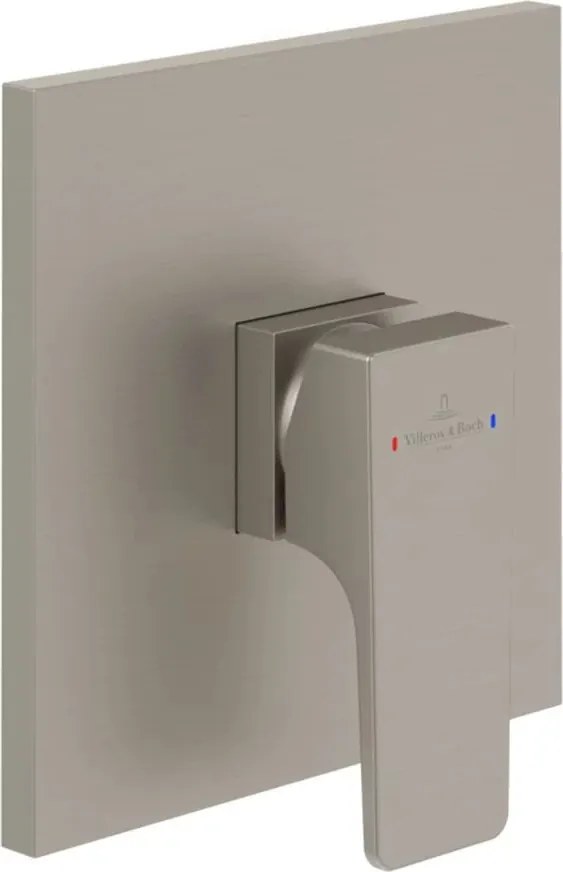 Baterie dus incastrata Villeroy&Boch Architectura Square nichel periat fara corp ingropat