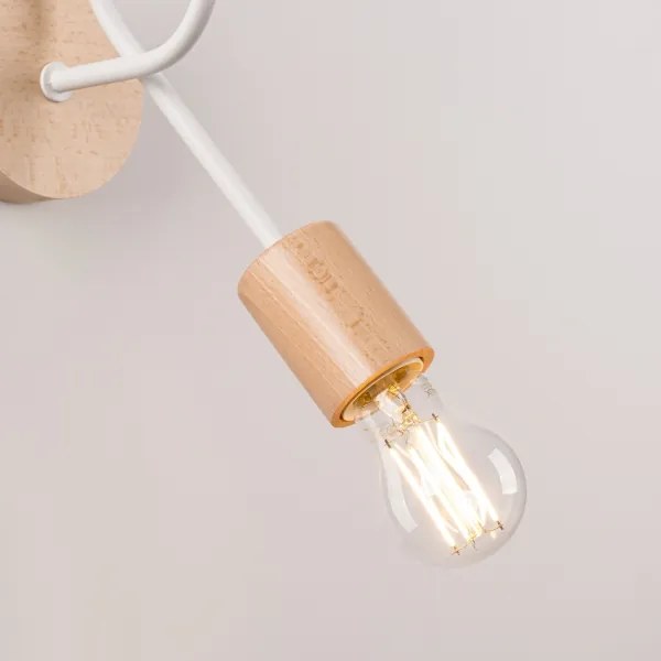 Lampă de perete Sollux SL.1473 EMBER 1xE27/15W/230V alb/bej/fag