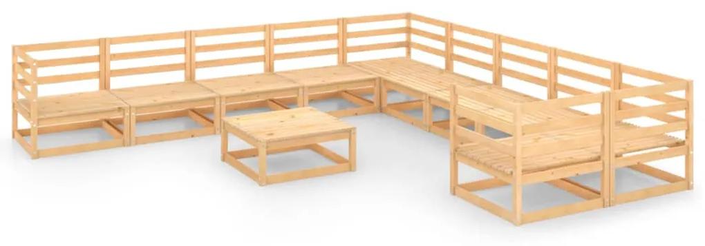 3076009 vidaXL Set mobilier de grădină, 11 piese, lemn masiv de pin