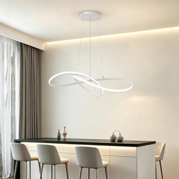 Brilagi - LED dimabil lustră pe cablu INFINITY LED/80W/230V 80x80 cm albă + telecomandă