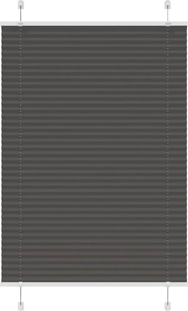 vidaXL Jaluzea plisată negru 90x150 cm Lățime țesătură 89,4cm poliester