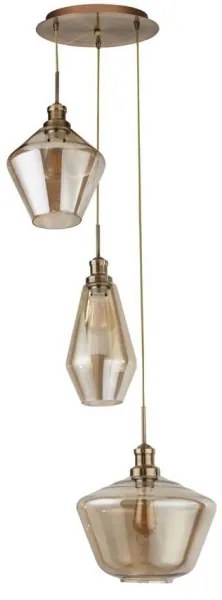 Lustră pe cablu MIA 3xE27/60W/230V alamă Searchlight 5423-3AB