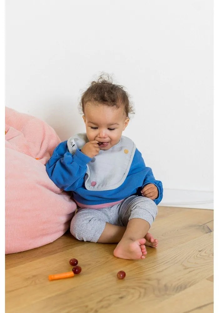 Bavețică din muselină Kindsgut Dots, gri